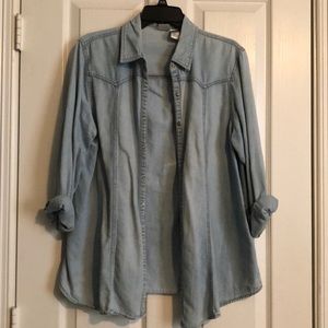 Washed out jean pullover